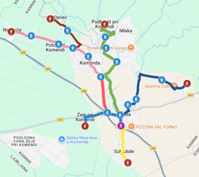 Zemljevid - Pešbus