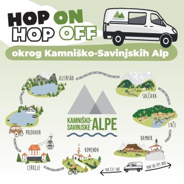 Hop on-Hop off okrog Kamniško-Savinjskih Alp zemljevid