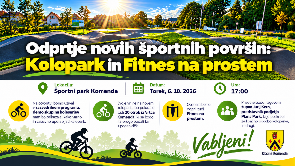 Odprtje koloparka in fitnesa na prostem